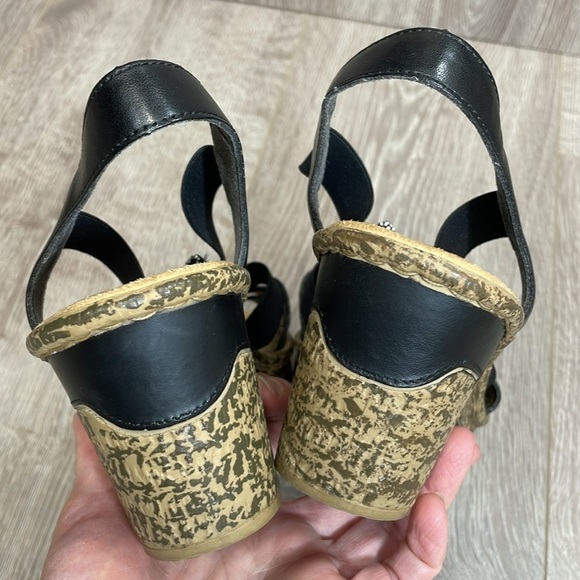 Rieker Antistress Black Leather Strappy Wedge Sandal Zipper Rosette 41 (US 9) - Picture 13 of 16